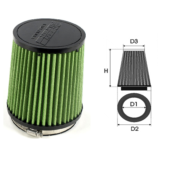 Air-cleaner Green Cylindrical Ø 65 MM