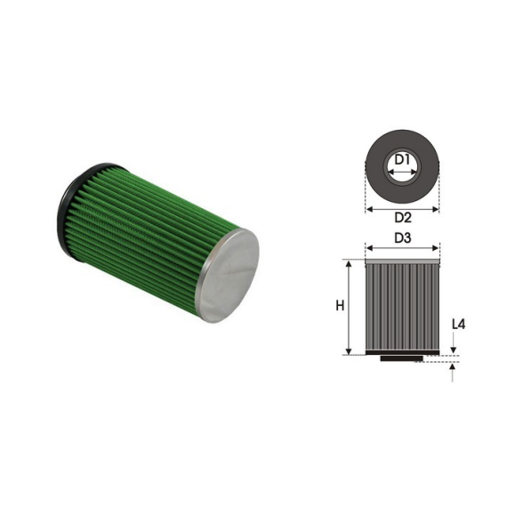 Air-cleaner Green Cylindrical Ø 60 MM