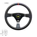 OMP WRC SEMI-MOVED STEERING WHEEL SMOOTH LEATHER RED SEAMS