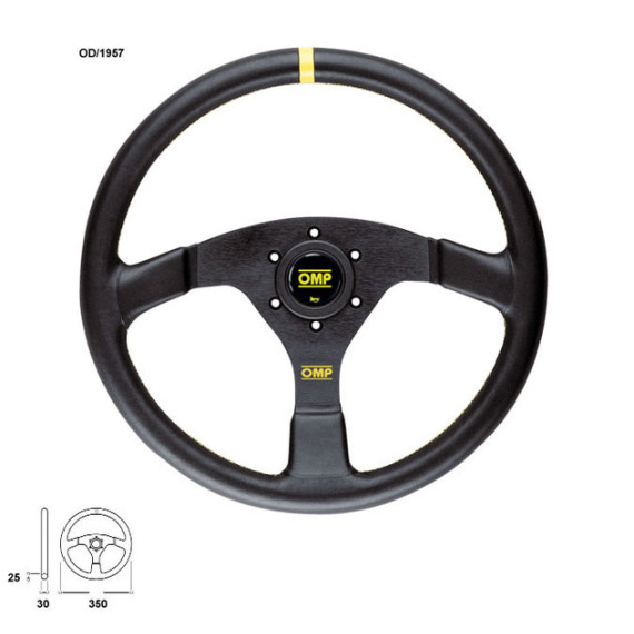 FLAT STEERING WHEEL OMP VELOCITA 'SMOOTH LEATHER