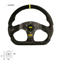 OMP SUPERQUADRO BLACK LEATHER FLAT STEERING WHEEL BACK