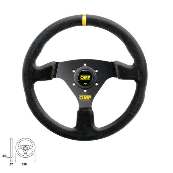 VOLANT PLAT OMP TARGA CUIR VUELTA D330