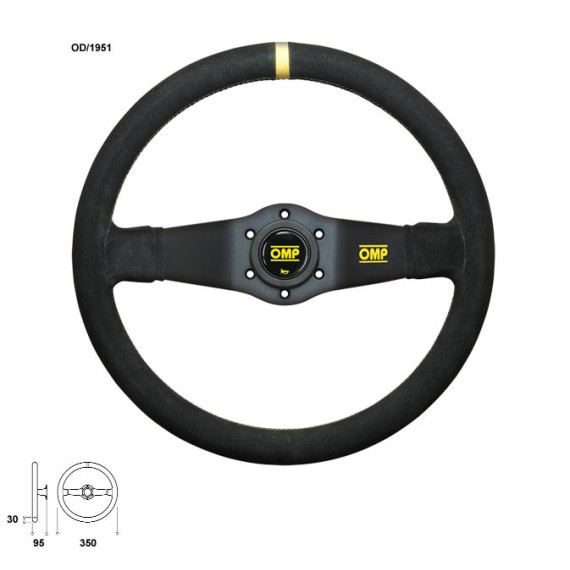 OMP RALLY 2 ARMS LEATHER STEERING WHEEL