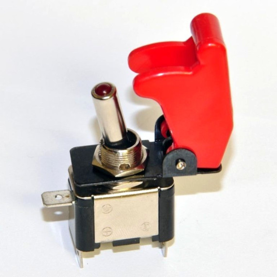 Ignition Switch with aircraft safety switch flip up cover.