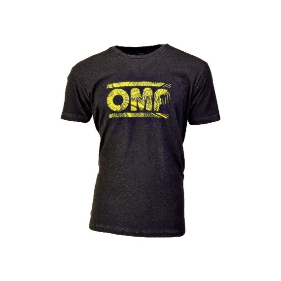 OMP BLACK T-SHIRT WITH YELLOW LOGO