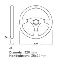 OMP 320 ALU SP FLAT STEERING WHEEL