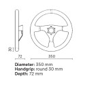 SEMI-DISPLACED STEERING WHEEL OMP RS LEATHER VUELTA D350