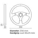 FLAT STEERING WHEEL OMP VELOCITA 'LEATHER BACK