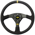 FLAT STEERING WHEEL OMP VELOCITA '380 mm LEATHER BACK