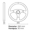 OMP SAND STEERING WHEEL FLAT Ø 380 mm