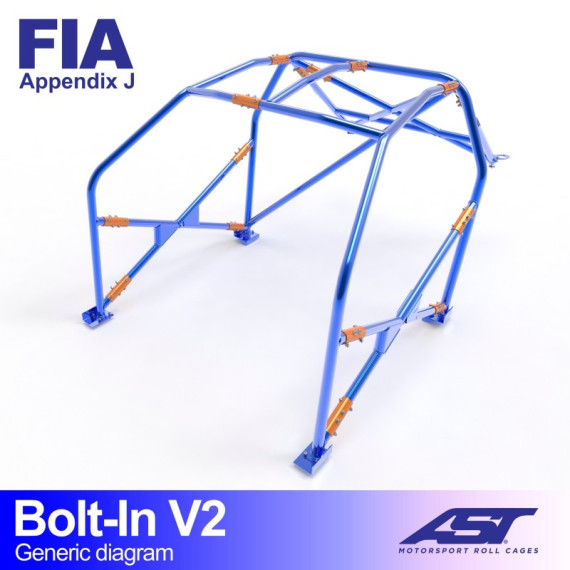 Roll Cage FIAT 124 4-doors Sedan BOLT IN V2