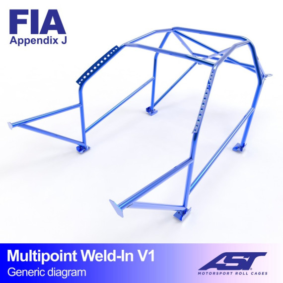 Roll Cage AUDI Coupe (B2) 2-doors Coupe Quattro MULTIPOINT WELD IN V1