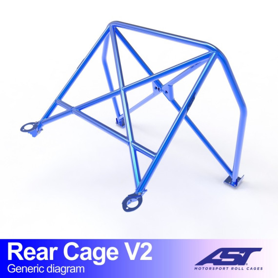 Roll Bar AUDI Coupe (B3) 2-doors Coupe Quattro REAR CAGE V2