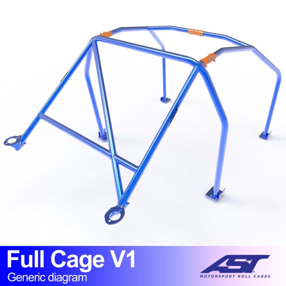 Arco de Seguridad AUDI Coupe (B3) 2-puertas Coupe Quattro FULL CAGE V1