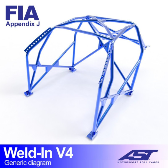 Roll Cage FIAT Panda (Type 141) 3-doors Hatchback FWD WELD IN V4