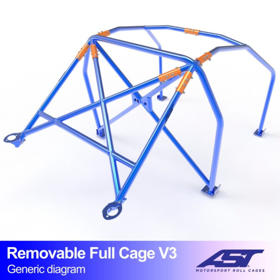 Arco de Seguridad AUDI A3 / S3 (8V) 5-puertas Sportback Quattro DESMONTABLE FULL CAGE V3