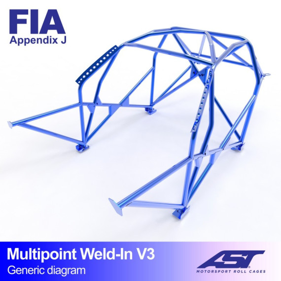 Roll Cage BMW (E46) 3-Series 4-doors Sedan RWD MULTIPOINT WELD IN V3