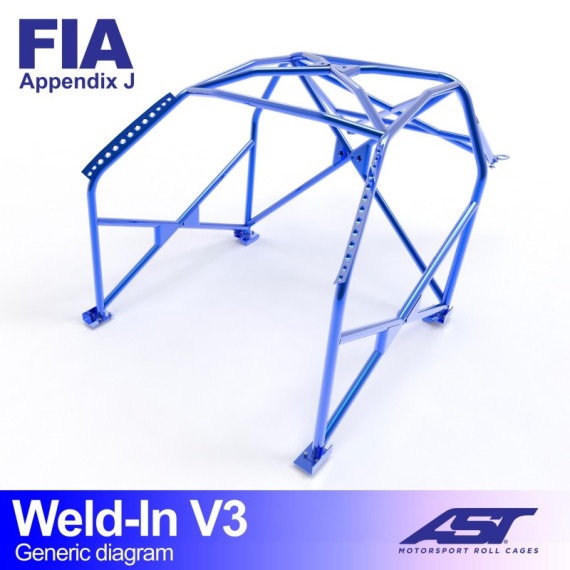 Roll Cage FORD Focus (Mk1) 3-doors Hatchback FWD WELD IN V3