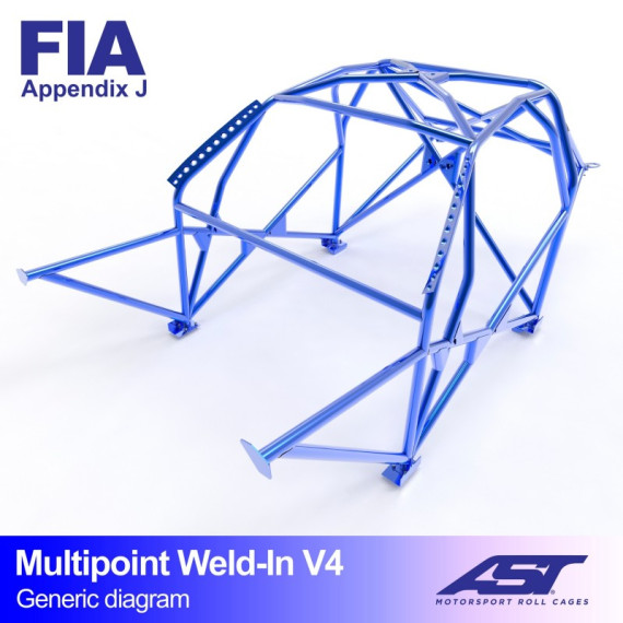 Roll Cage FORD Focus (Mk2) 3-doors Hatchback FWD MULTIPOINT WELD IN V4