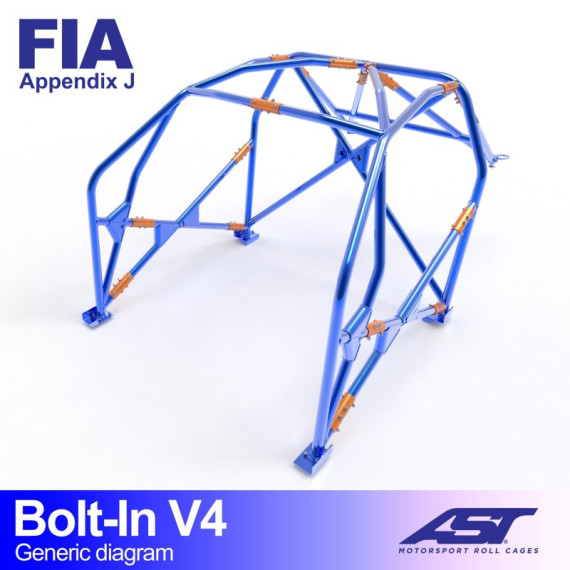 Roll Cage HONDA Civic (EF/ED/EE) 3-doors Hatchback BOLT IN V4