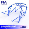 Roll Cage HONDA Civic (EF/ED/EE) 3-doors Hatchback MULTIPOINT WELD IN V3