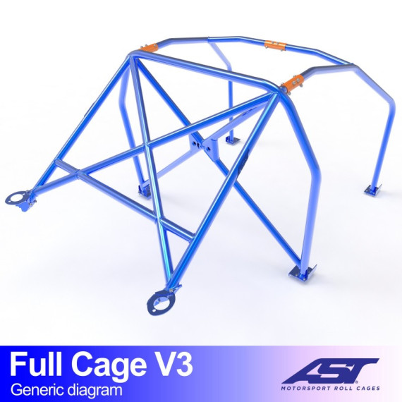 Arco de Seguridad PEUGEOT 205 (Phase 1/2) 3-puertas Hatchback FULL CAGE V3