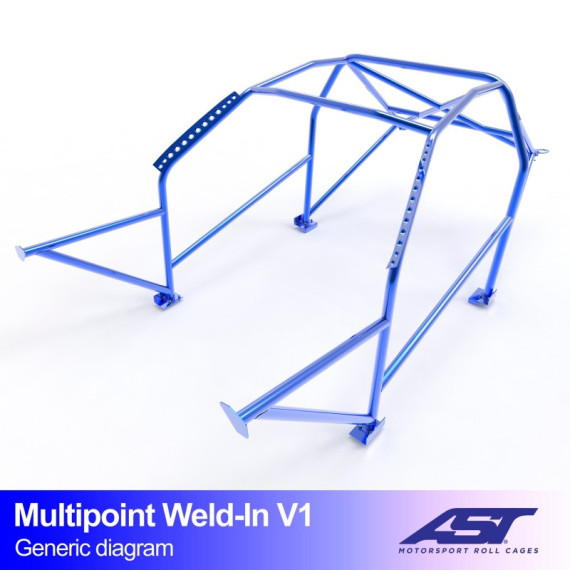 Roll Cage SEAT Ibiza (6L) 3-doors Hatchback MULTIPOINT WELD IN V1