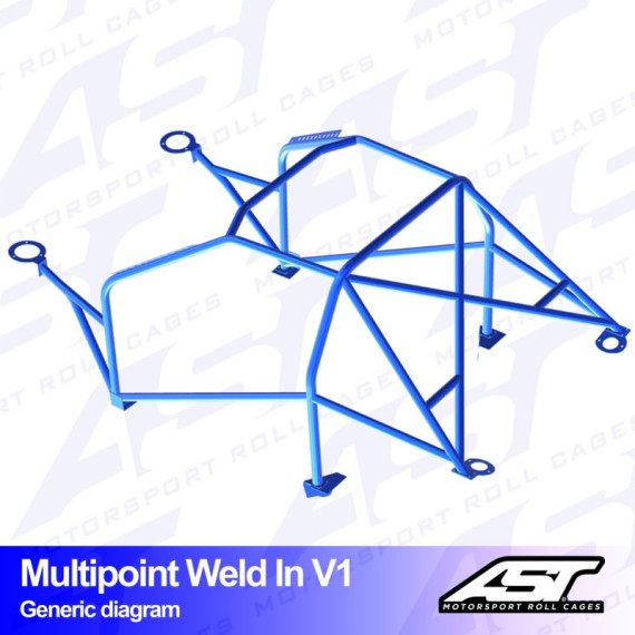 Arco de Seguridad PORSCHE 968 (1992-1995) 3-puertas Coupe RWD MULTIPUNTO SOLDAR V1