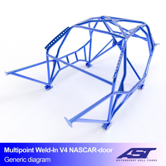 Arco de Seguridad BMW (E30) 3-Series 4-puertas Sedan RWD MULTIPUNTO SOLDAR V4 NASCAR-door para drift