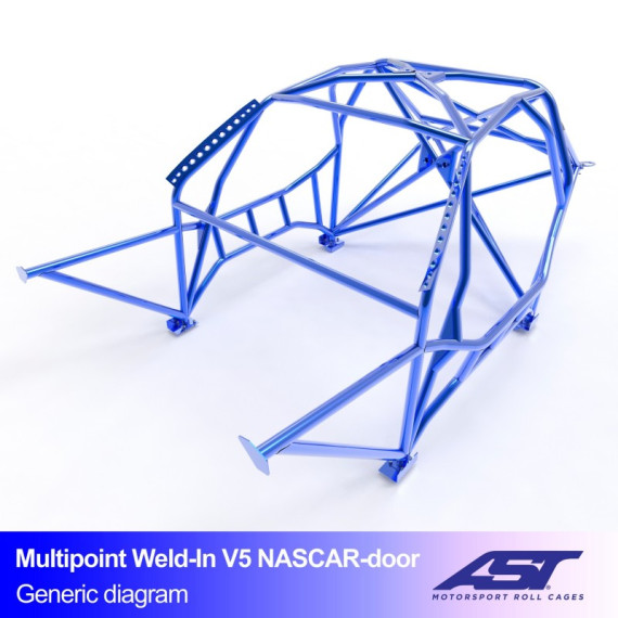 Arco de Seguridad BMW (E30) 3-Series 4-puertas Sedan RWD MULTIPUNTO SOLDAR V5 NASCAR-door para drift