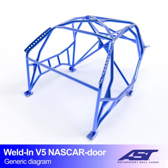 Roll Cage BMW (E30) 3-Series 4-doors Sedan AWD WELD IN V5 NASCAR-door for drift