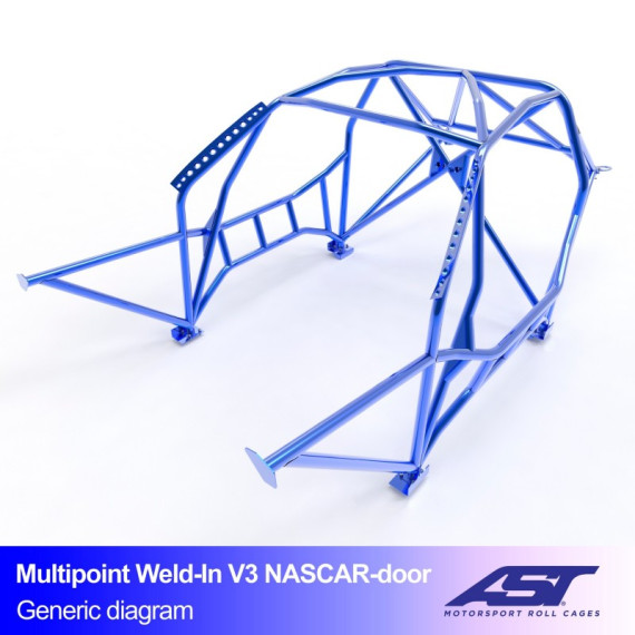 Arco de Seguridad BMW (E36) 3-Series 4-puertas Sedan RWD MULTIPUNTO SOLDAR V3 NASCAR-door para drift