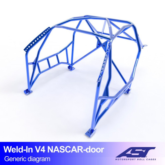 Arco de Seguridad BMW (E46) 3-Series 4-puertas Sedan RWD SOLDAR V4 NASCAR-door para drift