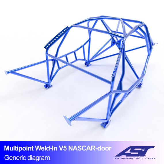 Roll Cage BMW (F87) 2-Series 2-doors Coupe RWD MULTIPOINT WELD IN V5 NASCAR-door for drift