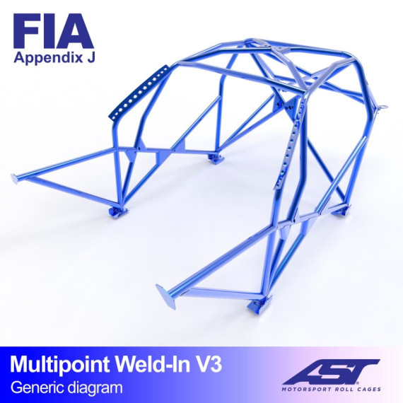 Roll Cage FORD Focus (Mk2) 5-door Hatchback FWD MULTIPOINT WELD IN V3