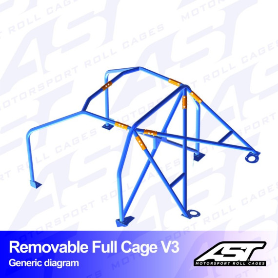 Arco de Seguridad SEAT Leon (5F) 5-door Hatchback DESMONTABLE FULL CAGE V3