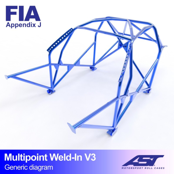 Roll Cage CITROËN Xsara (Phase 1/2 ) 3-doors Hatchback MULTIPOINT WELD IN V3