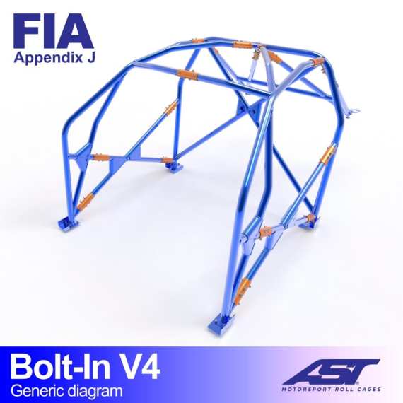 Roll Cage CITROËN Saxo (Phase 1/2 ) 3-doors Hatchback BOLT IN V4